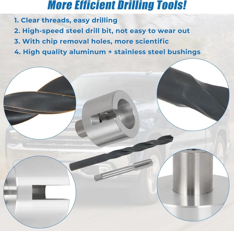 WIKIBB Crankshaft Drilling Pin Fixture Tool Balancer Bolt Compatible with GMC Chevy 230 283 327 250 235 261 (Include Tap & Drill Bit) - Image 4